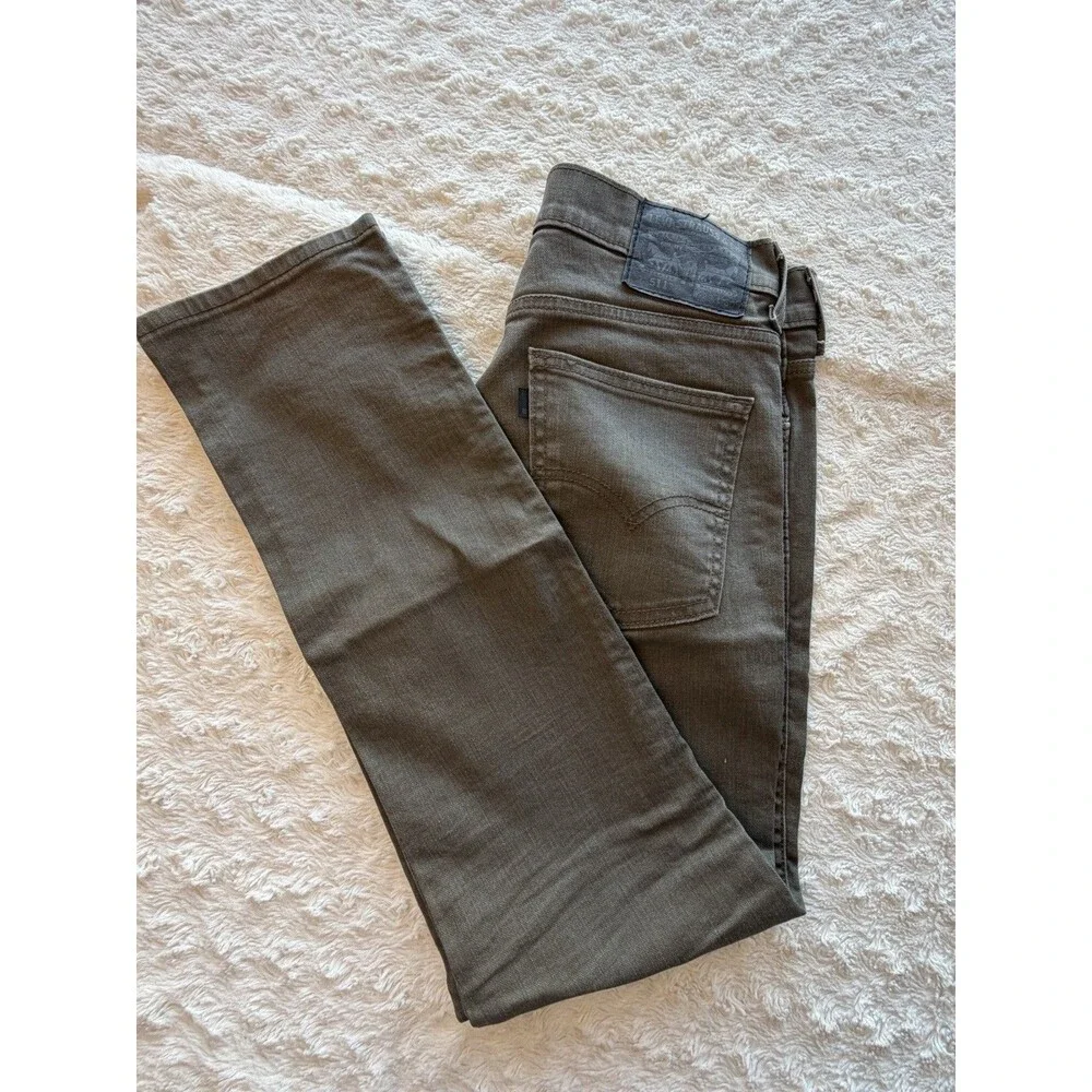 Levi's Slim Straight olive green Denim Jeans 5-Pocket Button Zip Cotton 29x30